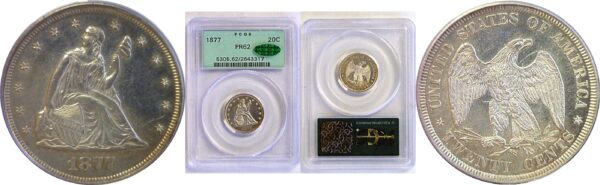1877 Twenty Cent Piece  -  PCGS PR-62  CAC