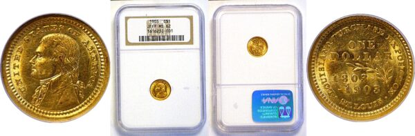 1903 La. Purchase, Jefferson. $1 Gold Commemorative. -  NGC MS-62