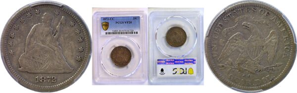 1872-CC Seated Liberty Quarter  -  PCGS VF-20