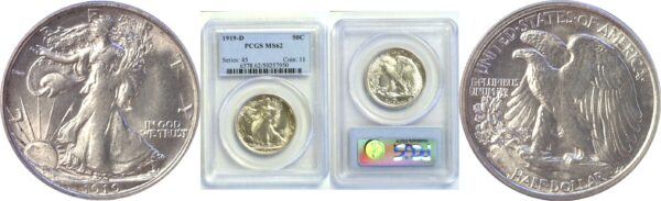 1919-D Walking Liberty Half Dollar  -  PCGS MS-62