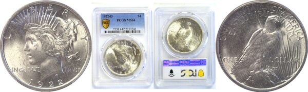 1922-D Peace Dollar  -  PCGS MS-64