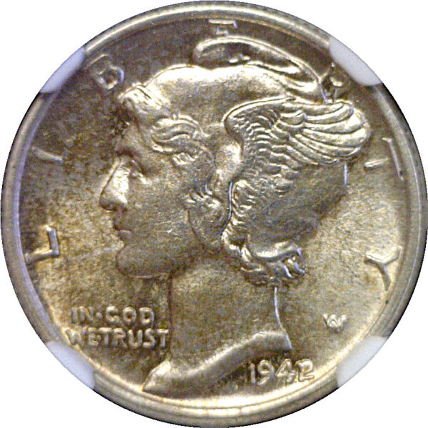 1942/1 Mercury Dime. -  NGC MS-62 - Image 2