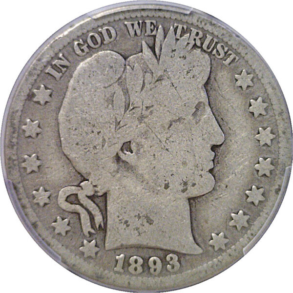 1893-S Barber Half Dollar  -  PCGS G-4  CAC - Image 2