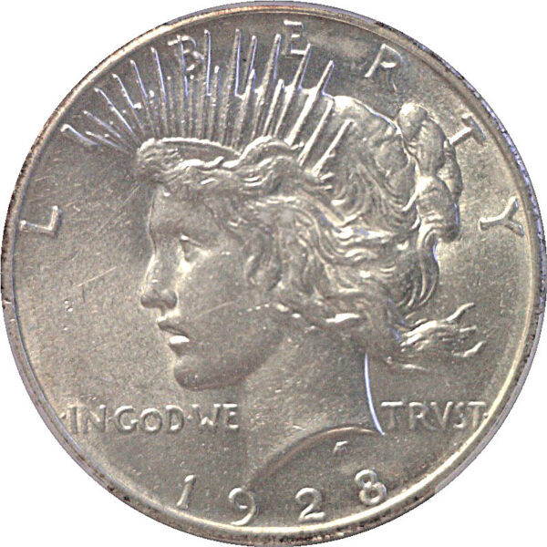 1928 Peace Dollar  -  PCGS AU-58 - Image 2