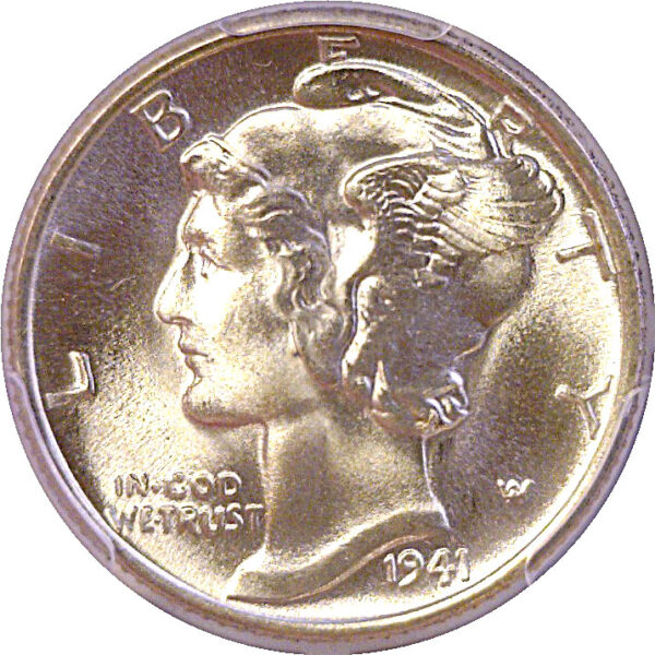 1941 Mercury Dime. -  PCGS MS-67+ FB.  CAC - Image 2