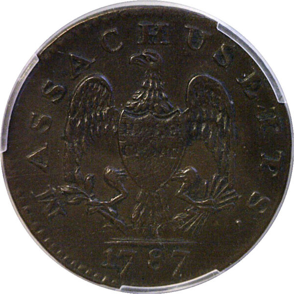 1787 Massachusetts Half Cent  -  PCGS AU-55 - Image 2