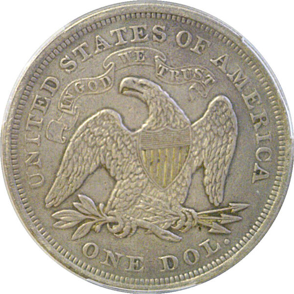 1870 Seated Liberty Dollar  -  PCGS XF-40 - Image 3