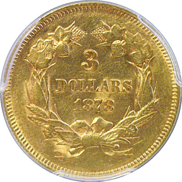 1878 $3 Princess. -  PCGS AU-58 - Image 3