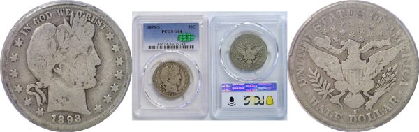 1893-S Barber Half Dollar  -  PCGS G-4  CAC