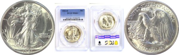 1941-D Walking Liberty Half Dollar  -  PCGS MS-66+