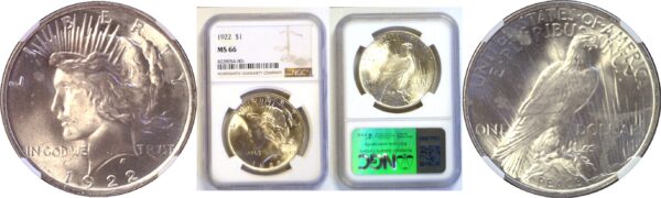 1922 Peace Dollar  -  NGC MS-66