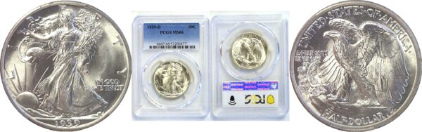 1939-D Walking Liberty Half Dollar  -  PCGS MS-66