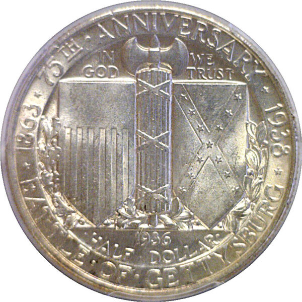 1936 Gettysburg Commemorative Half Dollar  -  PCGS MS-65 - Image 3