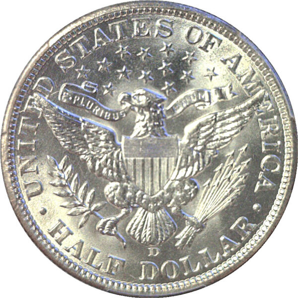1907-D Barber Half Dollar  -  PCGS MS-63 - Image 3