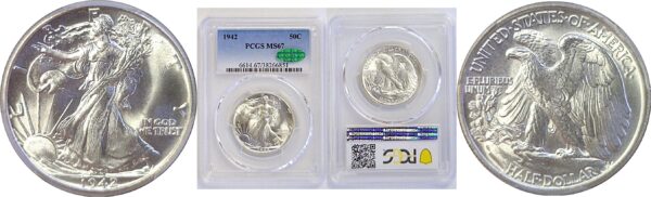 1942 Walking Liberty Half Dollar  -  PCGS MS-67  CAC.