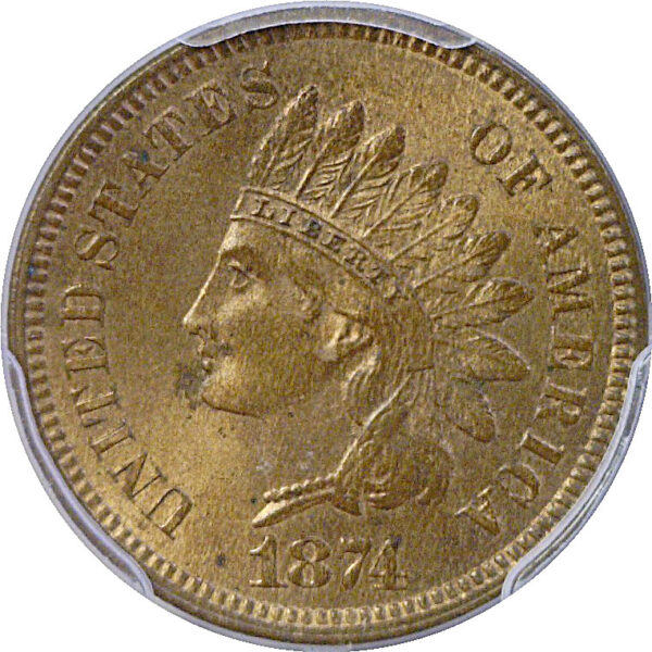 1874 Indian Head Cent. -  PCGS MS-64 RB - Image 2