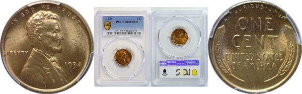 1934 Lincoln Cent. -  PCGS MS-67 RD