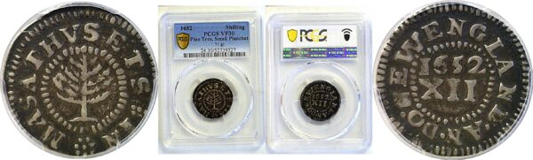1652 Massachusetts Pine Tree Shilling  -  PCGS VF-30