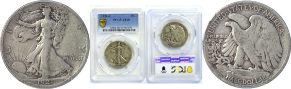 1921-S Walking Liberty Half Dollar  -  PCGS VF-20