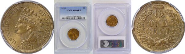 1874 Indian Head Cent. -  PCGS MS-64 RB