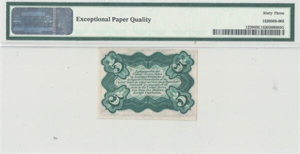 5 Cent Third Issue Fractional Currency Fr-1239 PMG Choice CU-63 EPQ - Image 3