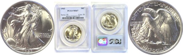 1943 Walking Liberty Half Dollar  -  PCGS MS-67