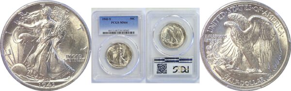 1941-S Walking Liberty Half Dollar  -  PCGS MS-64