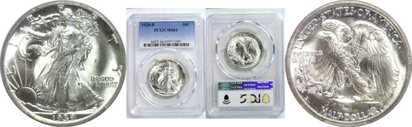 1939-D Walking Liberty Half Dollar  -  PCGS MS-66