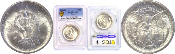 1936-D Texas Commemorative Half Dollar  -  PCGS MS-67