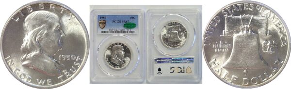 1950 Franklin Half Dollar  -  PCGS PR-67  CAC