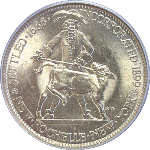 1938 New Rochelle Commemorative Half Dollar  -  PCGS MS-64 - Image 2