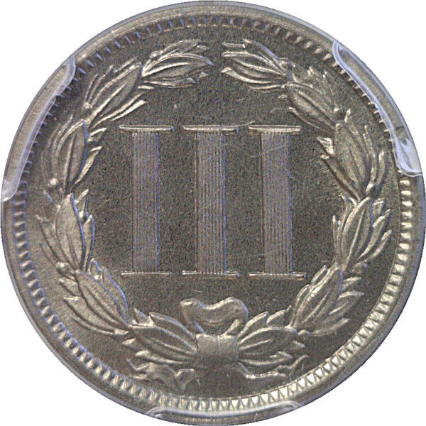 1887/6 Nickel Three Cent. -  PCGS PR-66.  CAC - Image 3