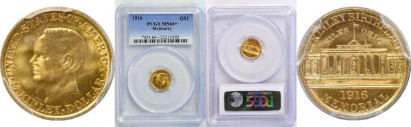 1916 $1 McKinley Gold Commemorative. -  PCGS MS-66+