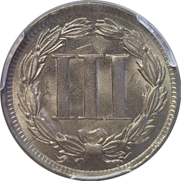 1866 Nickel Three Cent. -  PCGS MS-63 - Image 3