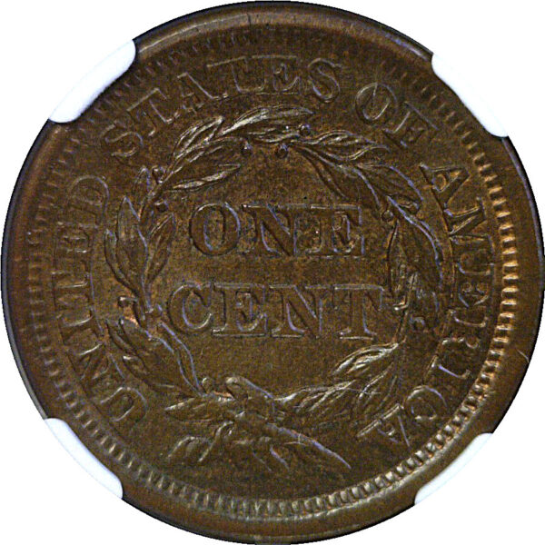1856  Large Cent  -  NGC MS-63 BN - Image 3