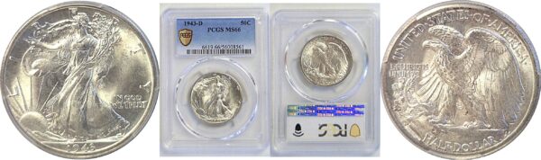 1943-D Walking Liberty Half Dollar  -  PCGS MS-66