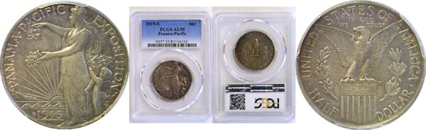 1915-S Panama-Pacific Commemorative Half Dollar  -  PCGS AU-55