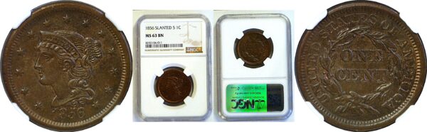 1856  Large Cent  -  NGC MS-63 BN