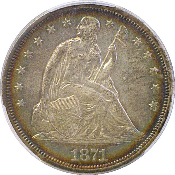 1871 Seated Liberty Dollar  -  PCGS AU-53 - Image 2