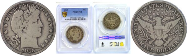 1915 Barber Half Dollar  -  PCGS F-12