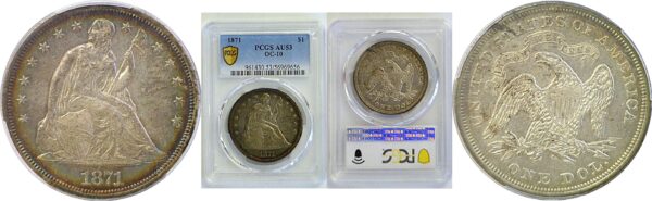 1871 Seated Liberty Dollar  -  PCGS AU-53