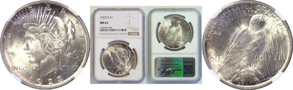 1923-D Peace Dollar  -  NGC MS-65