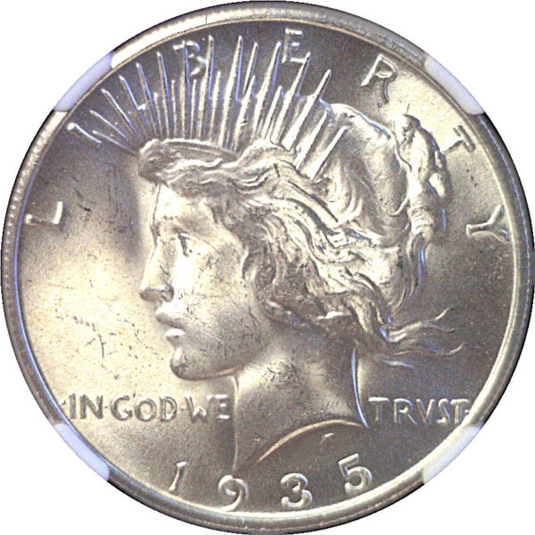 1935-S Peace Dollar  -  NGC MS-64+  CAC. - Image 2