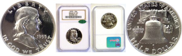 1953 Franklin Half Dollar. -  NGC PF-67 Cameo.  CAC