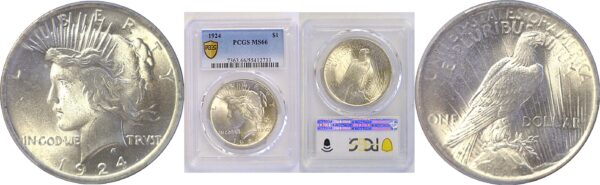 1924 Peace Dollar  -  PCGS MS-66