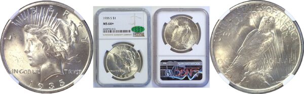 1935-S Peace Dollar  -  NGC MS-64+  CAC.