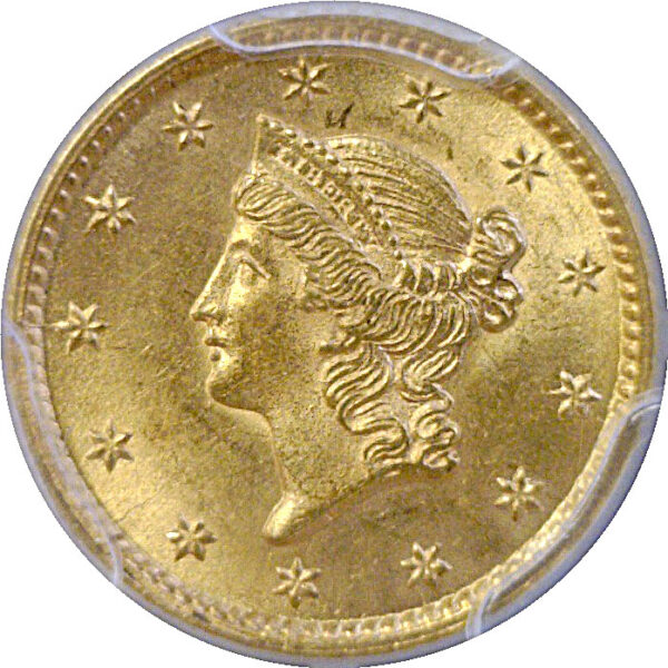 1853 One Dollar Gold Coin. -  PCGS MS-64 - Image 2