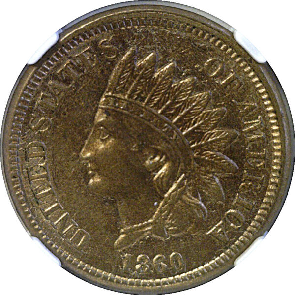 1860 Indian Head Cent  -  NGC MS-62 - Image 2