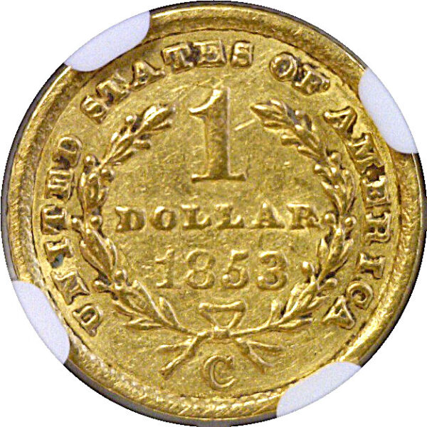 1853-C One Dollar Gold Coin  -  NGC XF-45 - Image 3