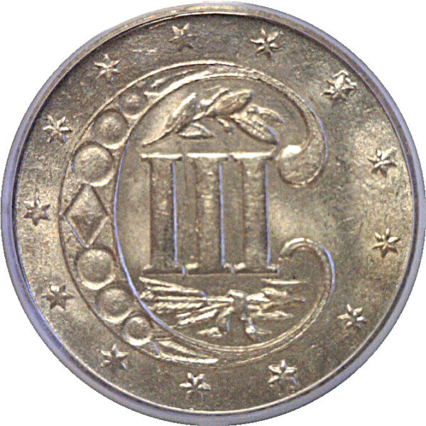 1858 Silver Three Cent   -  PCGS MS-64  CAC - Image 3